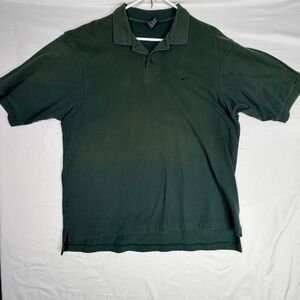 Vintage Nike Team Polo Shirt Mens XL Green Pique Short Sleeve Embroidered Swoosh